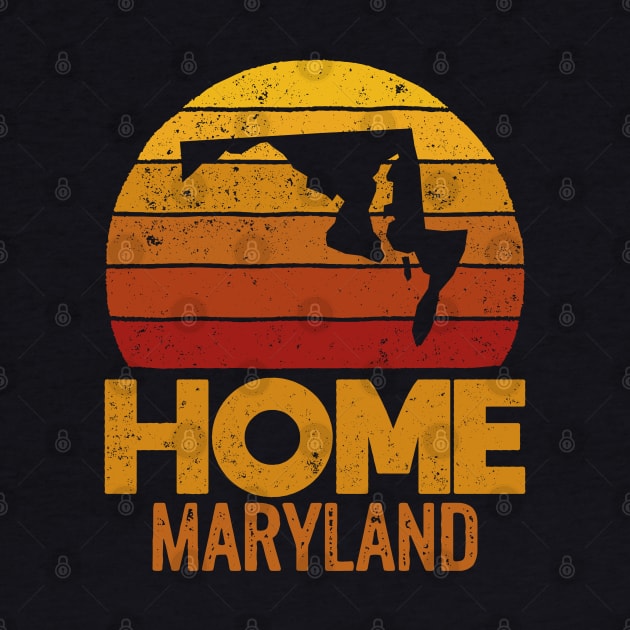 Maryland Home - Vintage  Maryland Home Retro Sunset Distressed by Ostakos